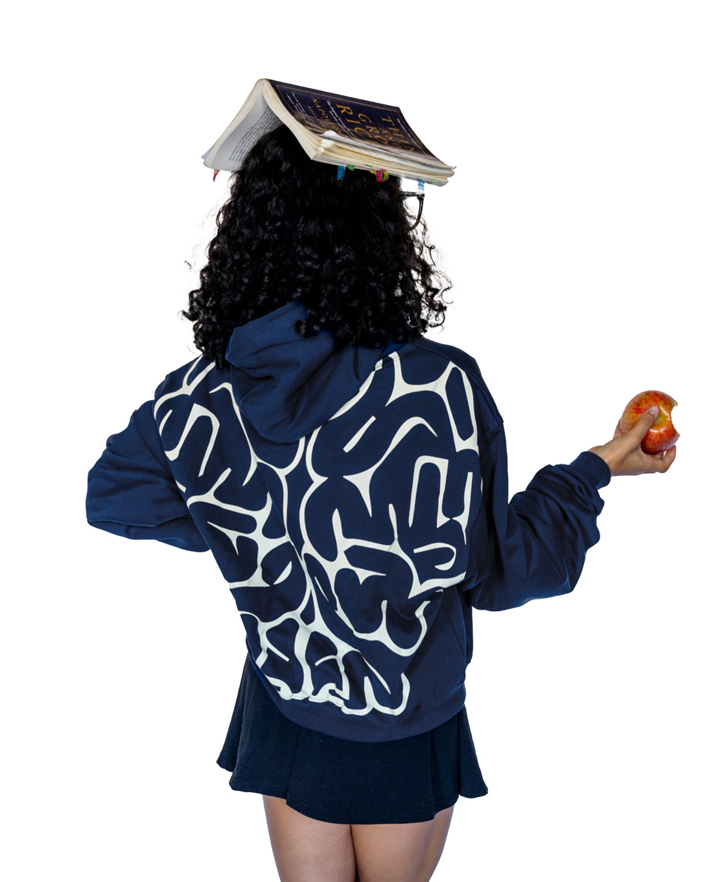 Midnight Navy Brain Hoodie (Cropped)