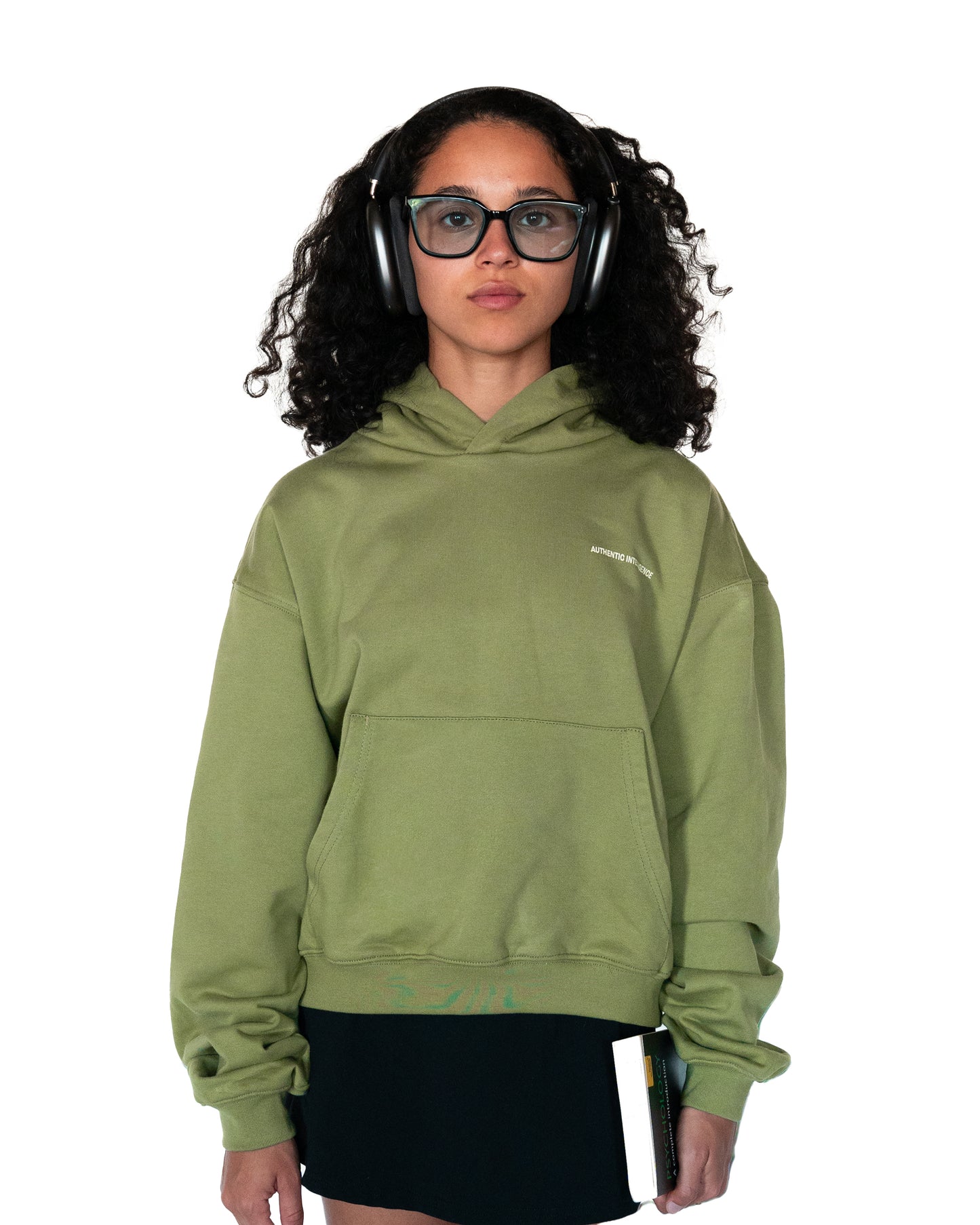 Matcha Green Brain Hoodie (Cropped)